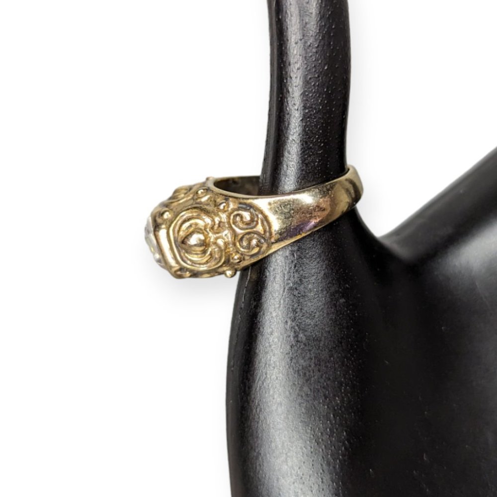 Gold Tone & Large Rhinestone Ring - Picture 3 of 9